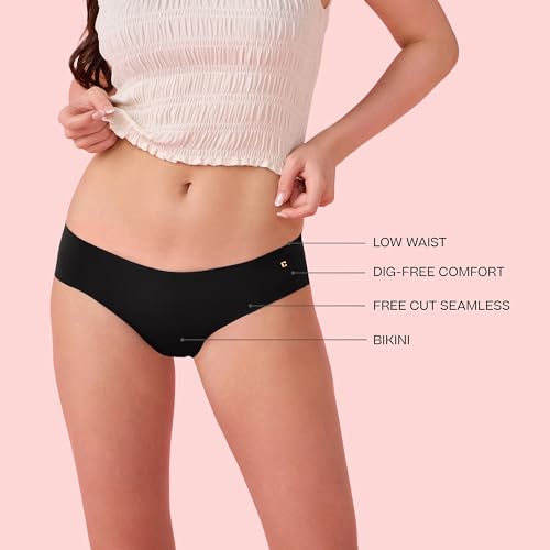 Image of Enamor Innovations Invisi, All Day Comfort, Low Waist Bikini Panty for Women - No Visible Panty Lines, Sweat Wicking, Free Cut, Regular Coverage - PB40