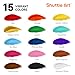 Shuttle Art 15 Colors Acrylic Paint Set, 33.8oz/1000ml Large Capacity Pump Bottles, Rich Pigments, High Coverage Paint, Fast Drying, Non-Toxic, for Canvas Wood Ceramic Rock Painting & DIY Crafts