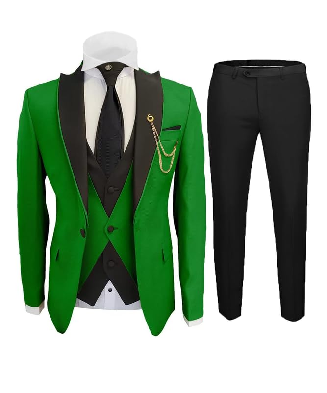 Groom Suits for Wedding Mens Stylish Prom Tuxedo Suit 3 Piece Set Formal Dinner Jacket Party Dress Outfits JXZ0792