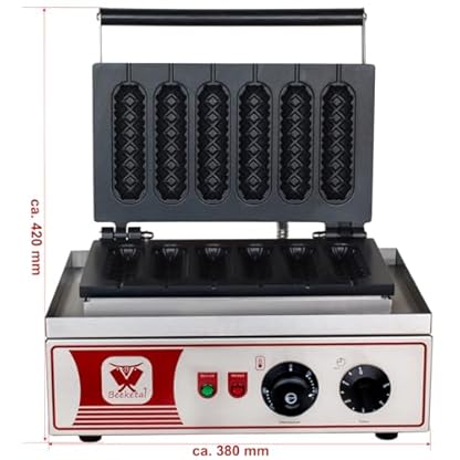 Beeketal 'BWA-9' Profi Gastro Stiel Waffeleisen für Waffeln am Stiel mit antihaftbeschichteten Backplatten, Waffelautomat für 6 Stielwaffeln mit Edelstahl Gehäuse, 50-300 °C stufenlos – Bild 3