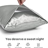 Imperial Rooms Grey Silky Premium Pillow Cases 2 Pack – Luxury Satin Pillowcase Feels like Silk Pillowcases for Hair and Skin Care with Envelope Closure, Best Gifts for Women (50x75 cm) - Image 4