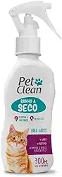 Pet Clean Banho a Seco para Gatos, Spray 300ml, pH Balanceado, Fragrância Suave