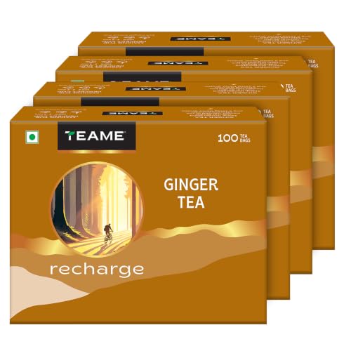 Image of TE-A-ME Black - Ginger Tea Bags, 100 Bags (Pack of 4) | Black Tea Bags 400 pieces