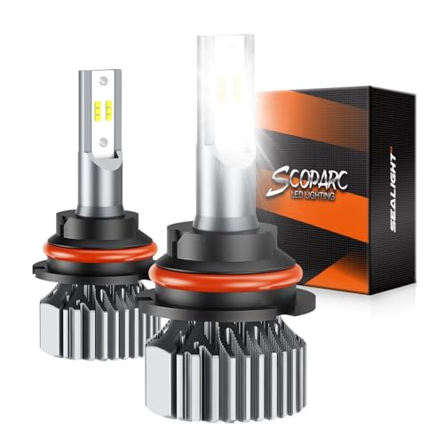 SEALIGHT 9004 Bulbs, 64,000LM Brighter, HB1 Driving Light Bulbs, 60W 6500K White Fog Bulbs, 80,000hrs Long Lifespan, 1:1 Size 3 Minute Plug-N-Play for Vehicle ATVs & Powersports, Pack of 2