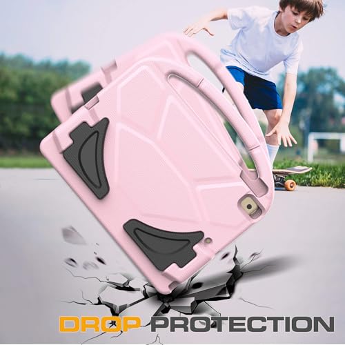 Image of Kids Case for iPad 9th /8th /7th Generation, iPad 10.2 Kids Case with Built-in Screen Protector, Durable Shockproof Handle Stand Protective Cover for iPad 10.2 Inch 2021 /2020 /2019, Light Pink