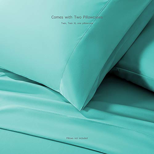 Basic Choice Brushed Microfiber Bed Sheet Set, Turquoise, King, 4 Pieces #TOP3