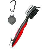 Flybiz Limpiador de Palos de Golf Ligera 2 pies RETR¨¢ctil Golf Limpiador de Cepillo de Doble Cara de Limpieza Multiusos de la Bola Clip Cleaner Kit Club...
