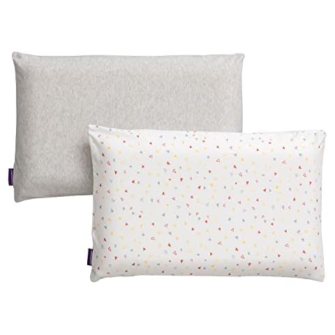 ClevaMama Jersey Cotton Baby Pillow Case (2 Pack) - White, Grey Cover