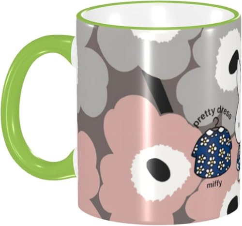 マグカップ コーヒーマグ 330ml 人気 ミッフィー マグ コーヒーカップ 陶器 セラミック mug カップ 大容量 耐熱 耐冷 電子レンジ対応 コップ 誕生日 母の日 父の日 友人 プレゼント MGZ2916 緑