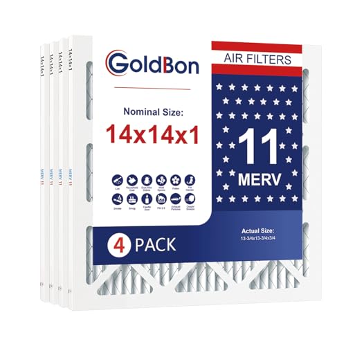 Image of 14x14x1 MERV 11 Air Filter 4-Pack for HVAC Furnace
