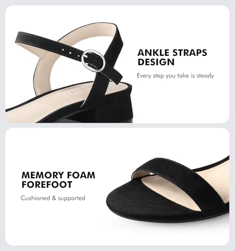 Ankis Women Nude Black White Sandals for Women Low Heel 1 Inch Dressy Sandal Ankle Strap Open Toe Block Short Heeled Summer Classic Comfortable Graduation Holiday Party Casual Flat Shoes 20253