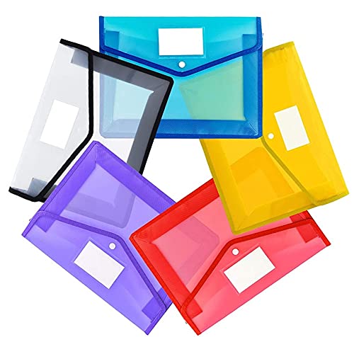 WHNOATOC Multicolor Document Holder Envelop Folder,Pack 5 File Storage ...