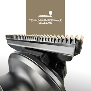 PORTENTUM Tagliacapelli uomo professionale LED – Set da 21 pezzi – Macchinetta per capelli e corpo di precisione – Rasoio elettrico barba – 6 Testine – 7 Pettini – USB-C – Base Organizzatore Compatta