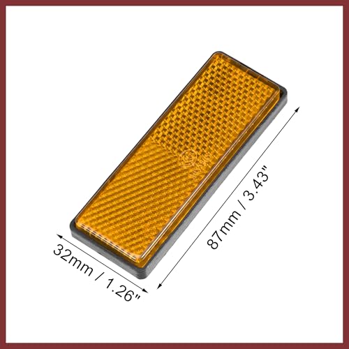 Image of 6 Pcs Rectangular Stick-on Safety Spoke Reflective Self Adhesive Reflector for Gate Posts Cars Trailer Motorcycle Trucks Boat Bicycle Bike Orange Replace Parts