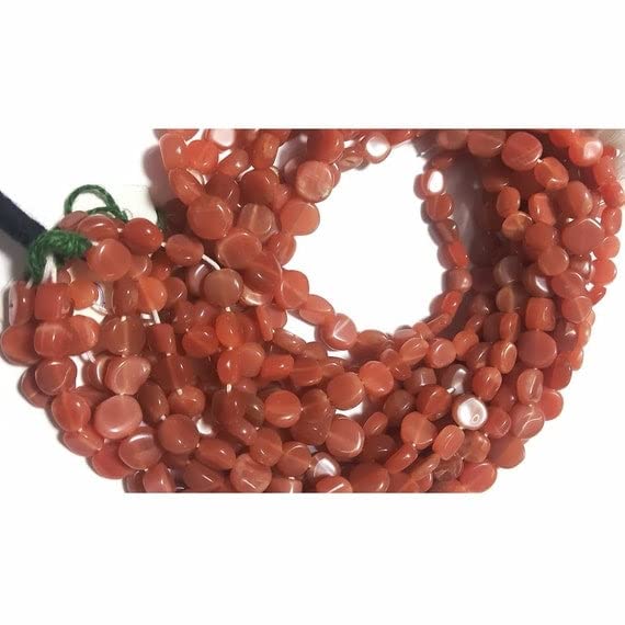 Pierre de lune orange naturelle en perles de 6-7mm pour accessoiriser vos tenues bohèmes d'été