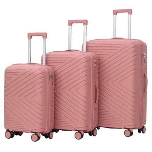 Image of Hard-Shell Luggage Trolley Bag with 360 Spinner Wheels, Large Capacity Travel Carry-On Suitcase (Style-1, BABYPINK, 20 inch 24 inch 28 inch)