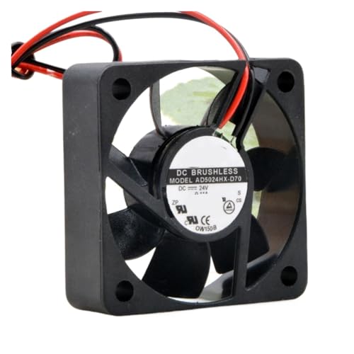 NCCNATMHP 2 Ventiladores de refrigeración AD5024HX-D70 de 50 mm x 15 mm, 24 V CC, 0,11 A, 5 cm, 2 Cables, 5000 RPM, 11,2 CFM.