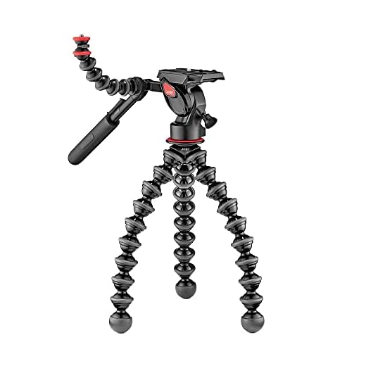 Joby JB01561 Treppiede Professionale Flessibile con Testa Video a 2 Vie per DSLR, CSC/Mirrorless e Videocamere, Portata Max 5 kg, Nero