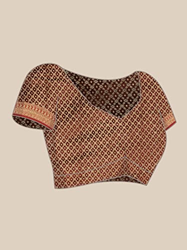 Image of Panzora Women's Banarasi Silk Saree With Unstitched Blouse Piece