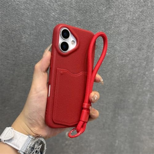 Coque en cuir rouge iPhone 13 Pro Max antichoc de luxe