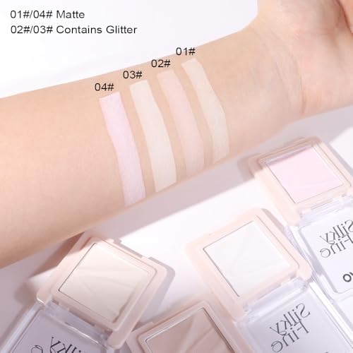 Image of Contour & Highlighter Palette - Nude Pink Beige White Clear Natural Brightening, Non-Cakey Satin Finish for Flawless Sculpting (03# Clear White)