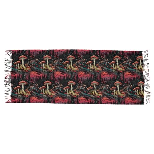 ALAZA Mushrooms and Night Sky Women’s Scarf Soft Warm Long Scarves Shawl Wrap for Winter Autumn Home Office Travel2