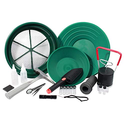 ASR Outdoor 22pc Complete Gold Panning Kit for Beginner and Kids Gold Prospecting