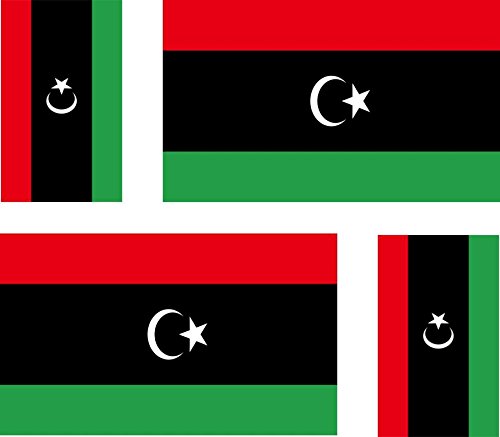 4 x Autocollant sticker voiture moto valise pc portable drapeau libye libyen