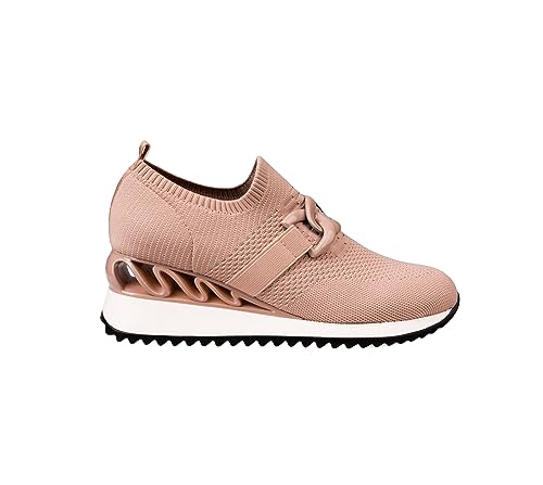 Opiniones y reviews de Cuñas de unión los 10 mejores. 45 Ninety Union Boston - Tenis de cuña con ribete metálico, Desnudo/, 9 US