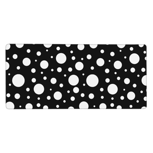 Tapis de souris de jeu avec bords cousus et base caoutchouc antidérapante à pois