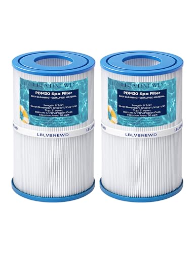 LBLVBNEWD 30 sq.ft PDM30 Oval Filter Spa Filter Compatible with Dream Maker 461269 Filbur FC9940M and Odyssey Big EZ EZL Crossover 730L 730S Hot Tub Filter Cartridge - 2 Packs