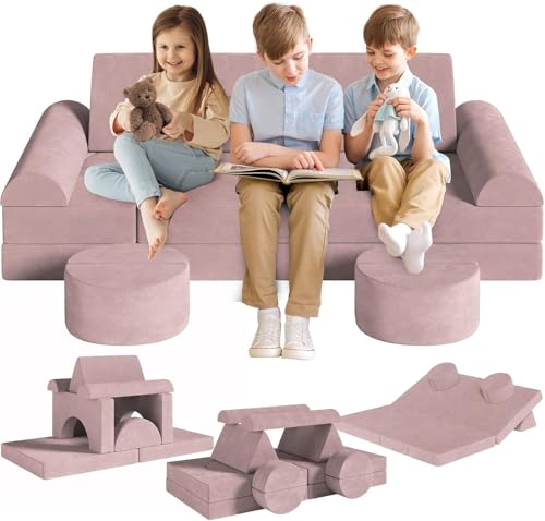 Spielsofa Kindersofa,14-Teilige Modulare Kinderspielcouch,Kindersofa aus...