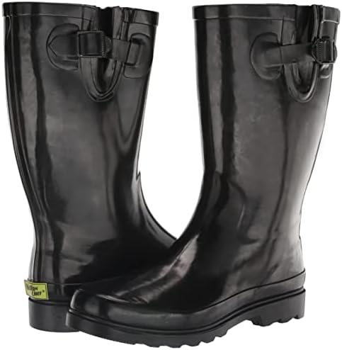 Western Chief Women Solid Tall Waterproof Rain Boot, Black Gloss, 9 | Image 6
