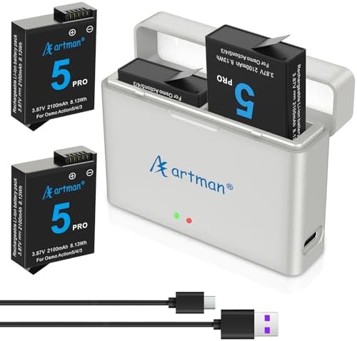 PoweLyt Osmo Action 5 Pro/4/3 Akku & Ladegerät Set