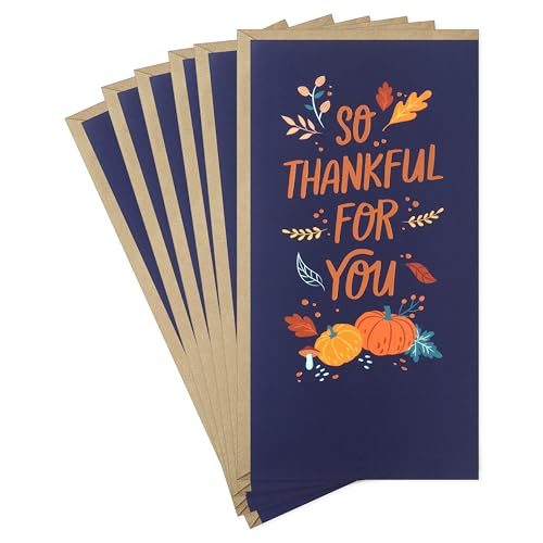 Hallmark Thanksgiving Money or Gift Card Holder Cards, So Thankful For You (6 Cards with Envelopes)