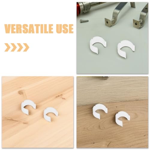 Image of Balacoo 10-Pack U-Shaped Ceiling Curtain Rod Brackets | Plastic, Non-slip, 1.14 inch Poles