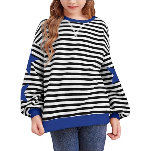Oversized Sweatshirts For Teen Girls Fashion Crew Neck Cute Hoodies Striped Long Sleeve Pullover Sweatshirts Fall Tops2