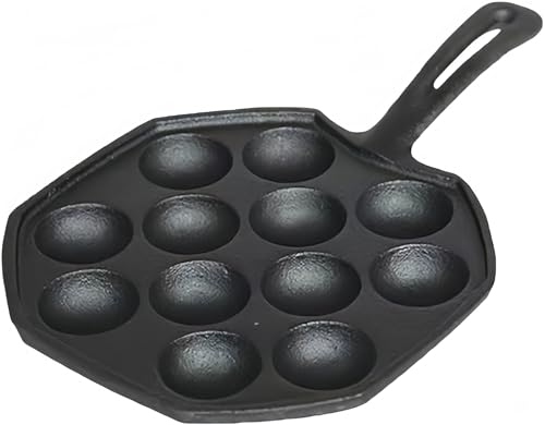 Gamire たこ焼き機 たこ焼きプレート たこ焼き器 鋳鉄素材 軽量 耐久性 ih対応 オール熱源対応 コーティングされていない 14/12/穴 小さなボール 朝食を作る ミートボールベーキングパン キャンプ スナックバーもご利用いただけます 業務用 家