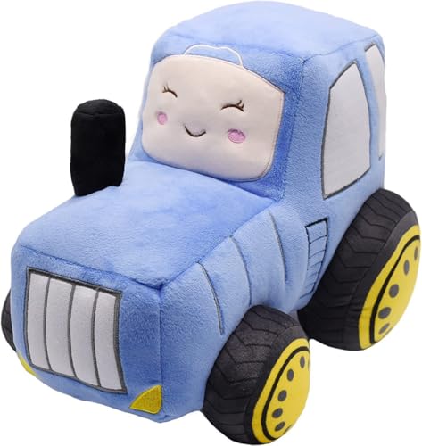 NatureMan 30cm Auto Plüsch Traktor Gefüllte Kissen LKW Spielzeug Cartoon Traktor Plüsch Kissen, Ausgezeichnete Geschenke für Kinder Geburtstag Weihnachtsfeier (blau)