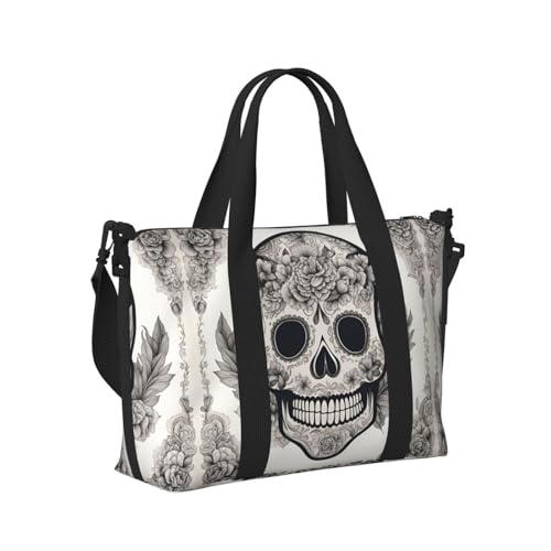 Travel Duffle Bag Weekender Bag Carry On Tote Bag Sport Gym Bag for Women Men Mexican Skull Print3