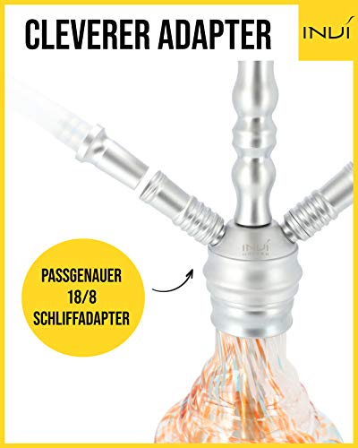 INVI® METON 300 Shisha | Die handliche 31cm Shisha: Glas Rauchsäule 2X Schlauchadapter 1 Schlauchset Tonkopf… – Bild 6