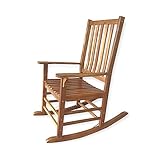 Patio Wise Acacia Wood Rocker Chair, Indoor/Outdoor Wooden Rocking Chairs, Porch, Deck, Patio, & Balcony Furniture, 26 -Inches Long x 35 ½ -Inches Wide x 44 ½ -Inches High, Teak
