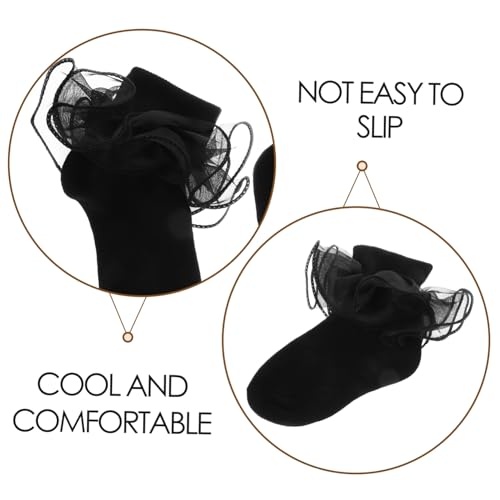 Lace Socks ' Dresses Socks for Ruffled Socks Dress Ankle Socks No-show Cotton Socks Frilly Dress Socks4