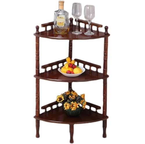 Estantería de esquina de 3 niveles: mueble organizador auxiliar y estante de exhibición ideal