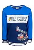 Feuerwehr Stickerei SALT AND PEPPER Jungen Blockfarben Feuerwehr Print/Applikation Sweatshirt, Strong Blue, 116/122
