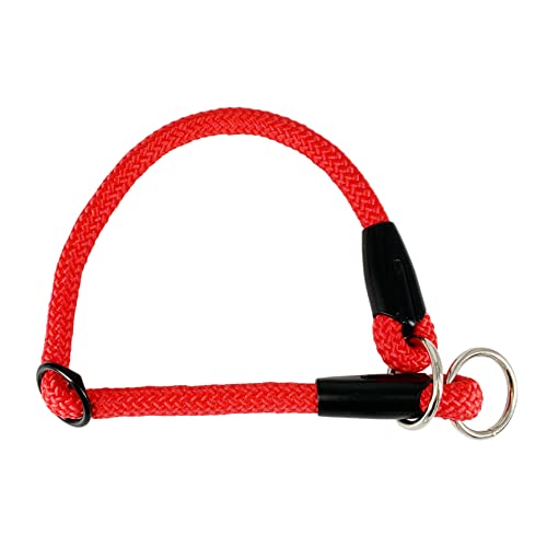 Collar Antitirones Perro. Collares Adiestramiento para Perros Pequeños Medianos y Grandes. Nylon Redondo Resistente. Fábrica en España. Rojo.