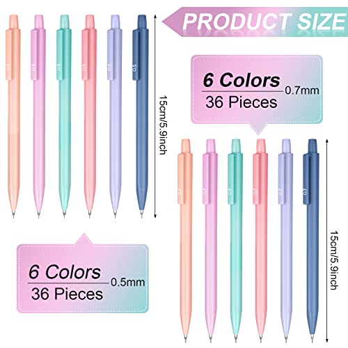 Ctosree 72 Pcs Cute Mechanical Pencil Set Pastel Mechanical Pencils For Kids 36 Pcs 0.5 Mm Mechanical Pencils And 36 Pcs 0.7 Mm Aesthetic Mechanical Pencils For Students Writing Drawing Sketching #TOP1