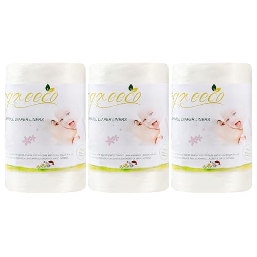 Image of wegreeco Cloth Diaper Liners - Unscented Diaper Liners, Fragance Free Cloth Diaper Liners - 100 Sheets Per Roll (3 Roll)