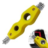 ZOKYUYS® 4 in 1 Car Battery Cleaning Brush, Anti-Corrosion Battery Terminals, Copper Pipes Cleaner Brush Tool, Universal for Automotive and Marine for Plumbing Installation Soldering Brazing (Yellow)