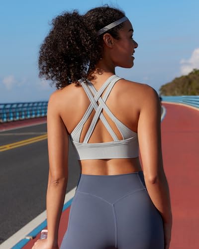 Image of RUNNING GIRL Sports Bra for Women High Support, Criss-Cross Back Padded Strappy Sports Bras Yoga Bra with Removable Cups
